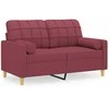 Dvivietė sofa su pagalvėlėmis, raudonojo vyno, 120cm, audinys