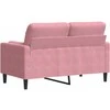 Dvivietė sofa su pagalvėlėmis, rožinės spalvos, 120cm, aksomas
