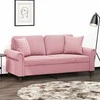 Dvivietė sofa su pagalvėlėmis, rožinės spalvos, 140cm, aksomas