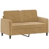 Dvivietė sofa su pagalvėlėmis, rudos spalvos, 120cm, aksomas
