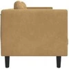 Dvivietė sofa su pagalvėlėmis, ruda, dirbtinė versta oda