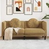 Dvivietė sofa su pagalvėlėmis, ruda, dirbtinė versta oda