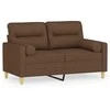 Dvivietė sofa su pagalvėlėmis, rudos spalvos, 120cm, audinys