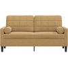 Dvivietė sofa su pagalvėlėmis, rudos spalvos, 140cm, aksomas