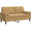 Dvivietė sofa su pagalvėlėmis, rudos spalvos, 140cm, aksomas