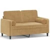 Dvivietė sofa su pagalvėlėmis, rudos spalvos, 120cm, aksomas