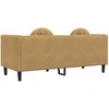 Dvivietė sofa su pagalvėlėmis, ruda, dirbtinė versta oda