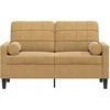 Dvivietė sofa su pagalvėlėmis, rudos spalvos, 120cm, aksomas