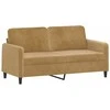 Dvivietė sofa su pagalvėlėmis, rudos spalvos, 140cm, aksomas