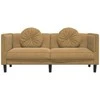 Dvivietė sofa su pagalvėlėmis, ruda, dirbtinė versta oda
