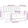 Dvivietė sofa su pagalvėlėmis, rudos spalvos, 120cm, audinys