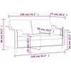 Dvivietė sofa su pagalvėlėmis, rudos spalvos, 140cm, audinys