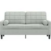 Dvivietė sofa su pagalvėlėmis, šviesiai pilka, 140cm, aksomas
