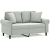 Dvivietė sofa su pagalvėlėmis, šviesiai pilka, 120cm, aksomas