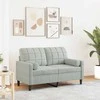 Dvivietė sofa su pagalvėlėmis, šviesiai pilka, 120cm, aksomas