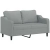 Dvivietė sofa su pagalvėlėmis, šviesiai pilka, 140cm, audinys