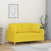 Dvivietė sofa su pagalvėlėmis, šviesiai geltona, 120cm, audinys