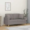 Dvivietė sofa su pagalvėlėmis, šviesiai pilka, 120cm, audinys