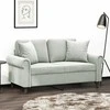 Dvivietė sofa su pagalvėlėmis, šviesiai pilka, 120cm, aksomas
