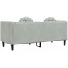 Dvivietė sofa su pagalvėlėmis, šviesiai pilkos spalvos, aksomas