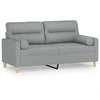 Dvivietė sofa su pagalvėlėmis, šviesiai pilka, 140cm, audinys