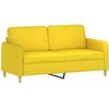 Dvivietė sofa su pagalvėlėmis, šviesiai geltona, 140cm, audinys