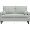 Dvivietė sofa su pagalvėlėmis, šviesiai pilka, 120cm, aksomas
