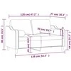 Dvivietė sofa su pagalvėlėmis, šviesiai pilka, 120cm, audinys