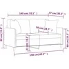 Dvivietė sofa su pagalvėlėmis, šviesiai pilka, 140cm, audinys