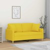 Dvivietė sofa su pagalvėlėmis, šviesiai geltona, 140cm, audinys