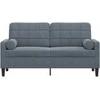 Dvivietė sofa su pagalvėlėmis, tamsiai pilka, 140cm, aksomas