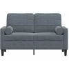 Dvivietė sofa su pagalvėlėmis, tamsiai pilka, 120cm, aksomas