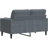 Dvivietė sofa su pagalvėlėmis, tamsiai pilka, 120cm, aksomas