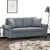 Dvivietė sofa su pagalvėlėmis, tamsiai pilka, 140cm, aksomas