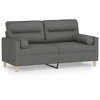 Dvivietė sofa su pagalvėlėmis, tamsiai pilka, 140cm, audinys