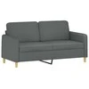 Dvivietė sofa su pagalvėlėmis, tamsiai pilka, 140cm, audinys