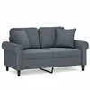 Dvivietė sofa su pagalvėlėmis, tamsiai pilka, 120cm, aksomas