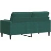 Dvivietė sofa su pagalvėlėmis, tamsiai žalia, 140cm, aksomas