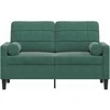 Dvivietė sofa su pagalvėlėmis, tamsiai žalia, 120cm, aksomas