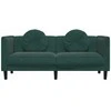 Dvivietė sofa su pagalvėlėmis, tamsiai žalios spalvos, aksomas