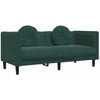 Dvivietė sofa su pagalvėlėmis, tamsiai žalios spalvos, aksomas
