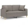Dvivietė sofa su pagalvėlėmis, taupe spalvos, 140cm, audinys