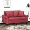 Dvivietė sofa su pagalvėlėmis, vyno, 120cm, dirbtinė oda