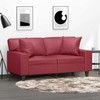 Dvivietė sofa su pagalvėlėmis, vyno, 120cm, dirbtinė oda