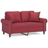 Dvivietė sofa su pagalvėlėmis, vyno, 120cm, dirbtinė oda