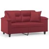 Dvivietė sofa su pagalvėlėmis, vyno, 120cm, dirbtinė oda