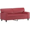 Dvivietė sofa su pagalvėlėmis, vyno, 140cm, dirbtinė oda