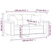 Dvivietė sofa su pagalvėmis, kreminė, 120cm, audinys