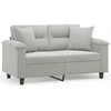 Dvivietė sofa su pagalvėmis, pilka, 120cm, mikropluošto audinys