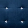 Dvivietė sofa su porankiais, mėlynos sp., chromas ir aksomas
